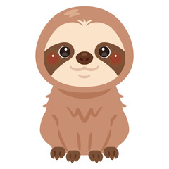 お座りしたナマケモノのイラスト