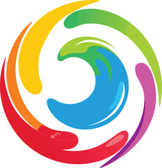 Rainbow Swirl Spiral Vector Art
