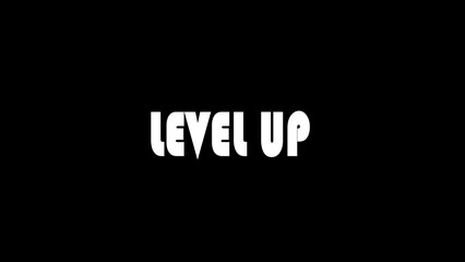 Level up word icon isolated on black background.