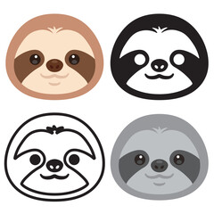 ナマケモノの顔アイコンセット