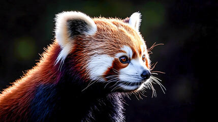 Fototapeta premium Red Panda Chiaroscuro Style