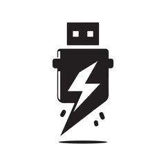 flash drive vector silhouette clip art logo design illustration
