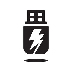 flash drive vector silhouette clip art logo design illustration