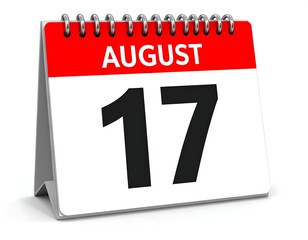 Fototapeta premium August 17th calendar