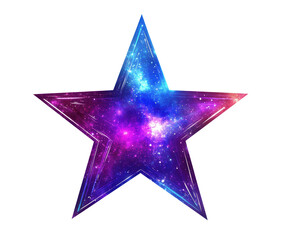 Obraz premium Colorful cosmic star with nebula and galaxy elements