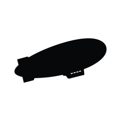 Fototapeta premium Black and white hot air balloon isolated against the sky, a classic airship for travel and flight a classical air ship silhouette vector icon illustration on white background minimalist flat black