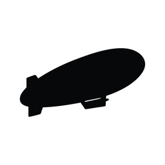 Obraz premium a classical air ship silhouette vector icon illustration on white background minimalist flat black