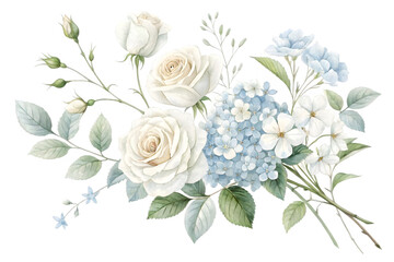  Classic Watercolor Bouquet White