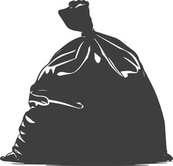 Simple drawing of a tied up plastic bag full of garbage vector silhouette