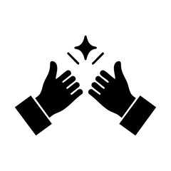Obraz premium Two hands high fiving with sparkles, great for celebratory designs, motivational content, teamwork concepts, success visuals, and positive messages.