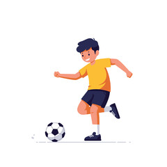 Obraz premium Young Boy Playing Soccer with Enthusiasm
