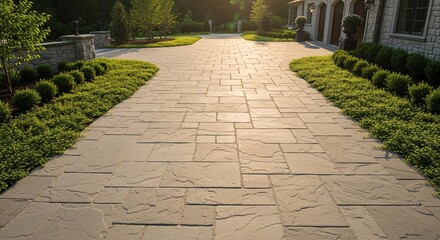 Driveway pavers design ideas and installation for your home with landscaping and stone walls design