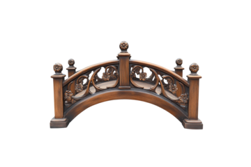 wooden garden bridge isolated on transparent background