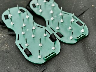 Spiked sandals for lawn aeration and yard work