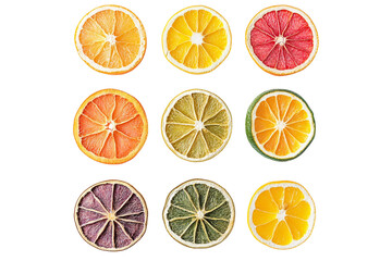 slices of citrus fruit isolated on transparent background