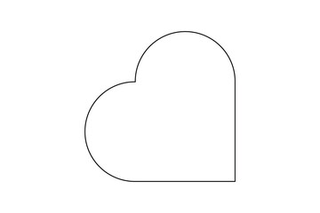  Love icon continuous one line drawing white background