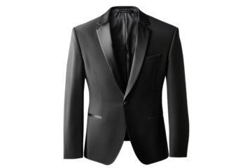 Elegant black tuxedo jacket isolated on transparent background