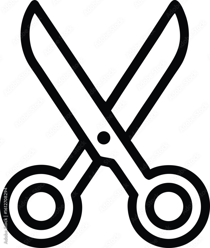 Poster black scissors silhouette vector design representing cutting tool in minimalist artistic style