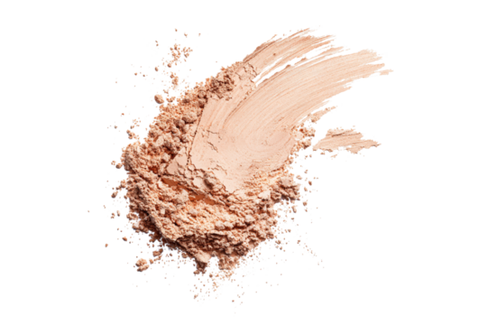 powder makeup swatch isolated on transparent background