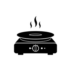 Hotplate silhouette icon vector flat design.