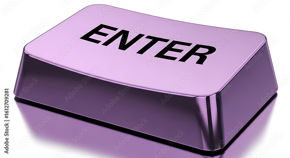 Poster close-up of a purple enter key on a computer keyboard