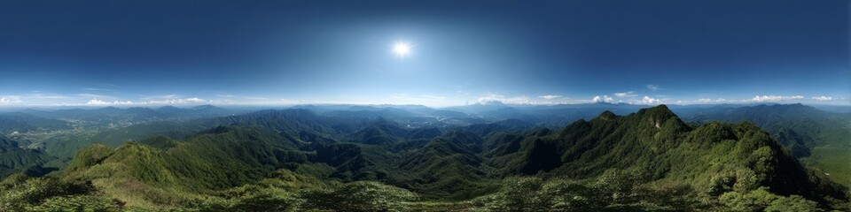 Fototapeta premium Panoramic hdr 360-degree view of stunning mountain landscape in nature environment