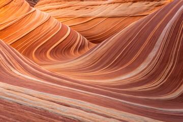 Abstract composition of layered water-inspired waves in blue and white creates flowing visual depth