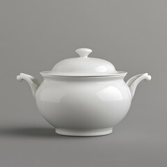 Elegant white ceramic teapot with delicate silver trim and handles