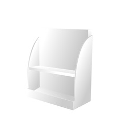 White blank products display supermarket stand vector