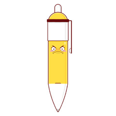 pen angry face cartoon cute
