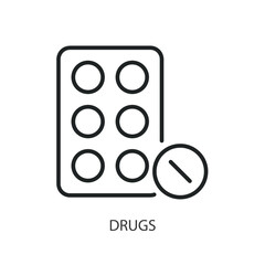 Drugs thin line vector icons.
