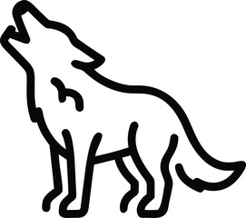 Intricate silhouette of a howling wolf in a minimalist design perfect for logos and artistic expressions.