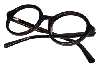 Brown leopard spotted glasses isolated on white background, spectacle for display or advertising sign or for a web banner