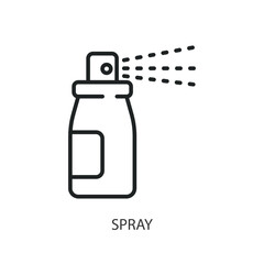 Spray thin line vector icons.