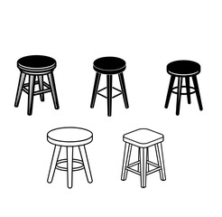 Wood stool  silhouette vector