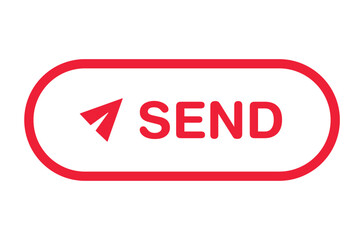 Outlined Red Send Button on White Background for App and Web Interfaces