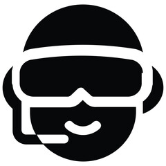 icon of a man wearing swimming goggles