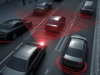 Fototapeta premium car proximity sensor for car driving safety