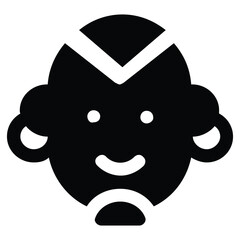 Smiling Black Icon Illustration