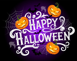 happy halloween lettering