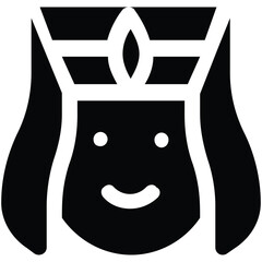Smiling Crowned Figure Illustration