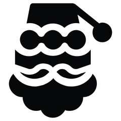 Holiday Hat and Beard Illustration