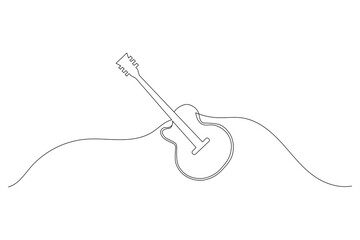  Guitar continuous one line drawing white background