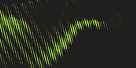 Obraz premium abstract green halftones background on black background