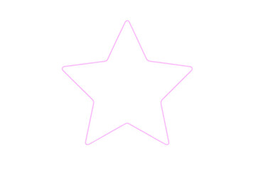 Obraz premium Glowing pink neon star radiating light on a transparent background, perfect for enhancing graphic design projects with a modern touch