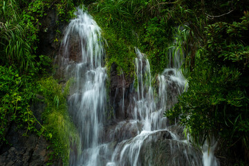 奄美大島の夏の風景。糸をひく水の流れ。