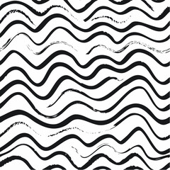 Elegant Black Wave Pattern, Flowing Curves for Creative Backgrounds and Textures

