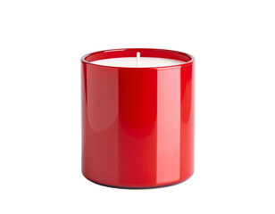 Red Glass Candle With White Wax isolated on a transparent background image