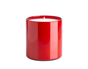 Red Glass Candle With White Wax isolated on a transparent background image