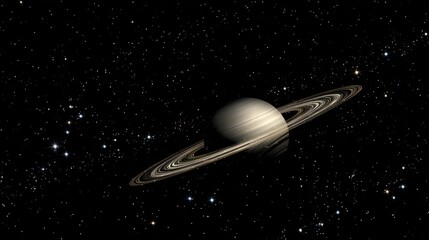 Ringed planet in cosmic expanse